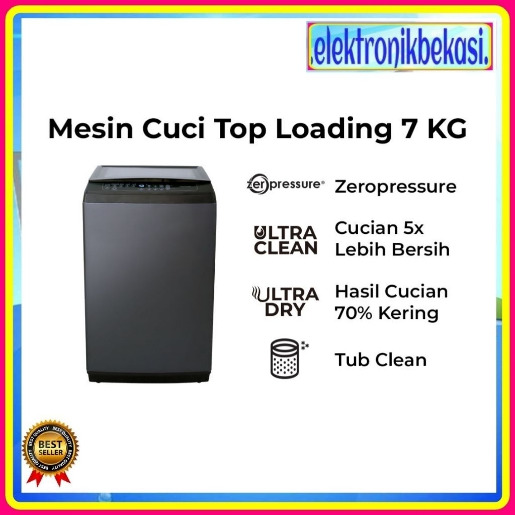 MESIN CUCI POLYTRON PAW 7029Y / MESIN CUCI POLYTRON 1 TABUNG 7KG  / POLYTRON TOP LOADING 7KG PAW 702