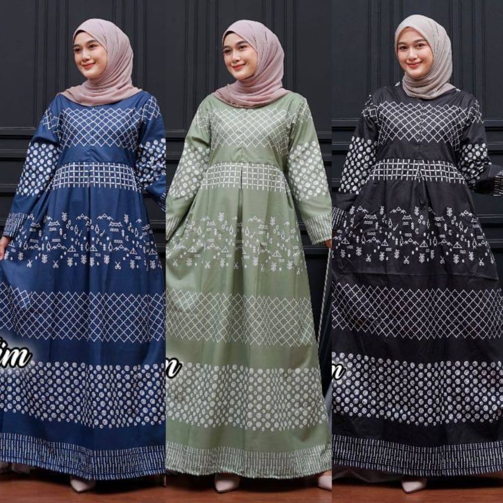 Gamis Batik (COD) MANGGAR Gamis BatikPesta Model Terbaru di shopee