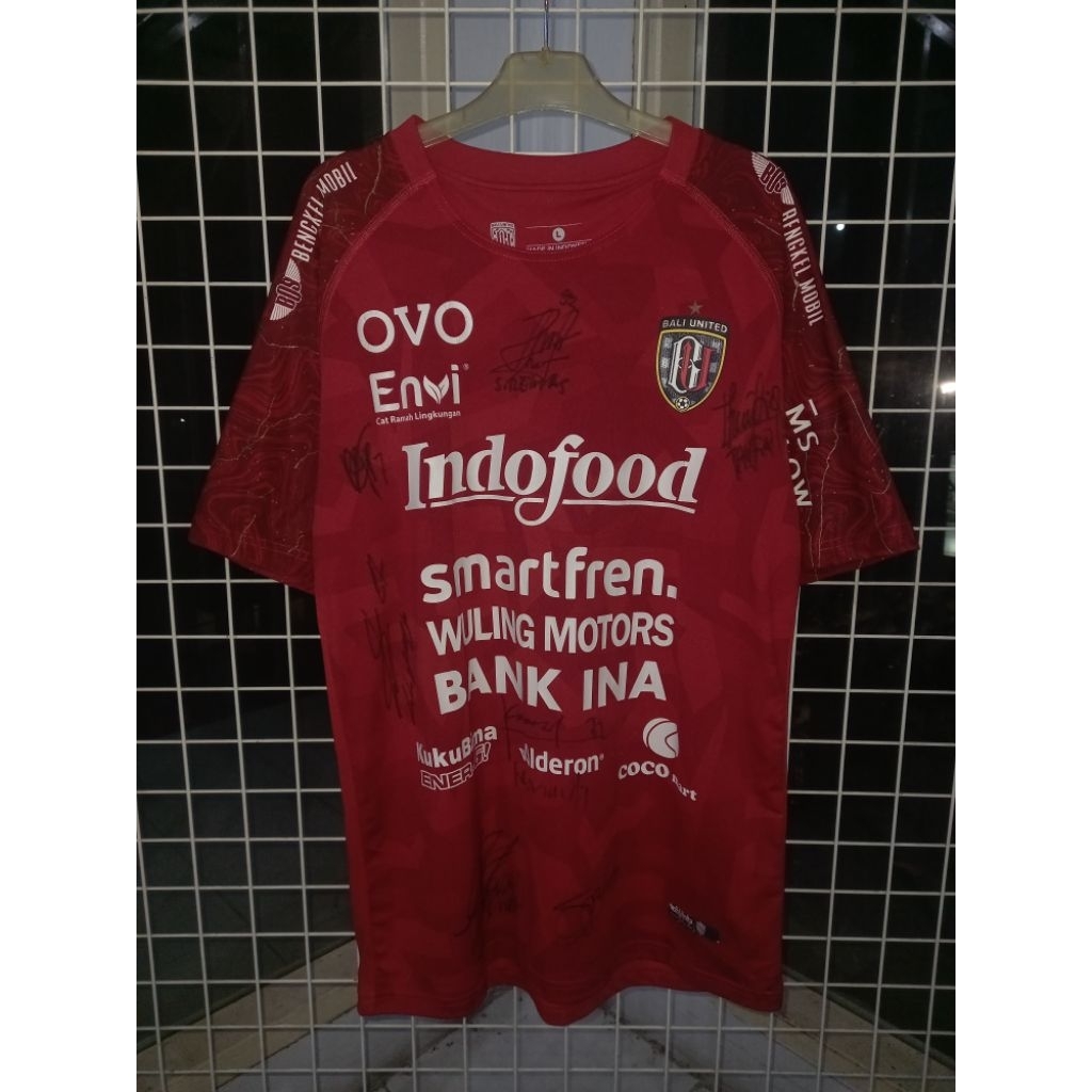 JERSEY BALI UNITED HOME 2020 ORIGINAL FULL SIGN/TANDA TANGAN