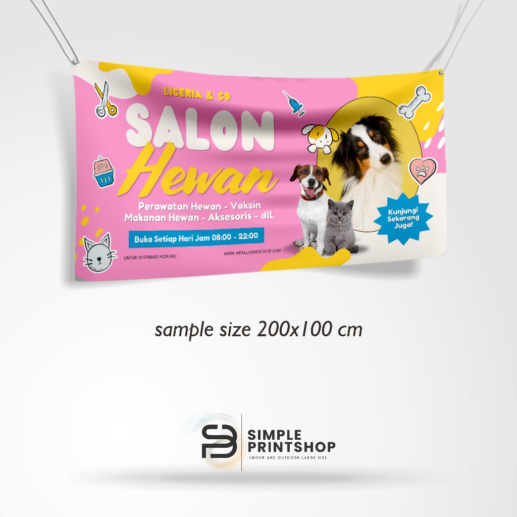 Spanduk Banner Salon Hewan free Custom Design