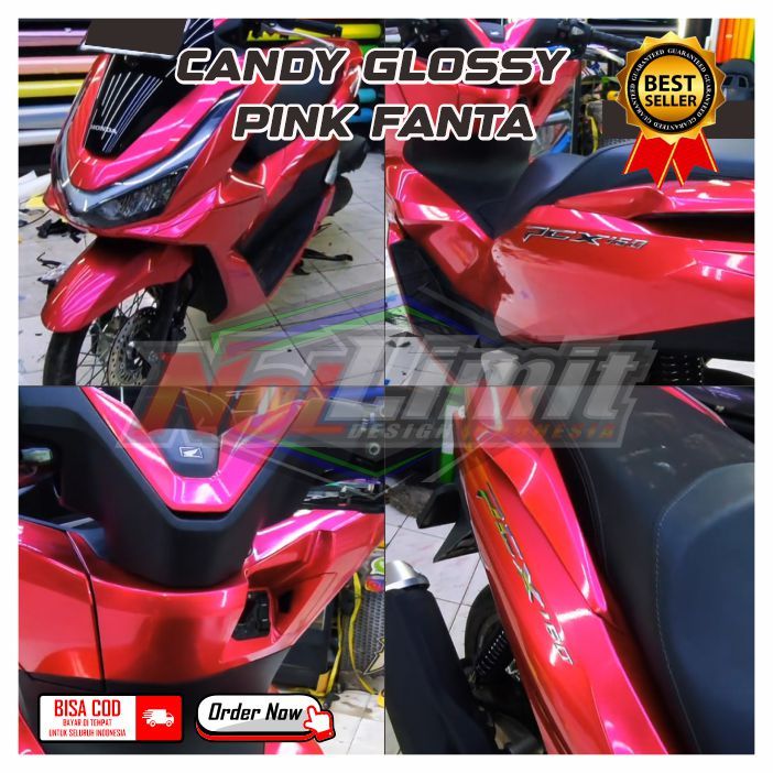 Sticker Candy Glossy Pink Fanta Skotlet Motor Candy Glossy Pink Fanta METERAN]