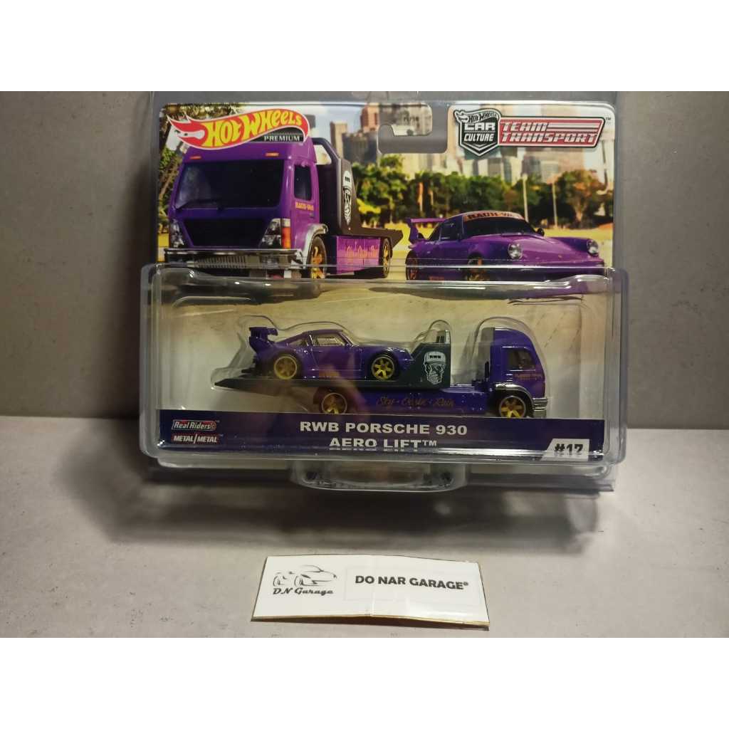 Hotwheels Premium Team Transport – RWB Porsche 930 – Aero Lift (Ungu / Purple RWB)