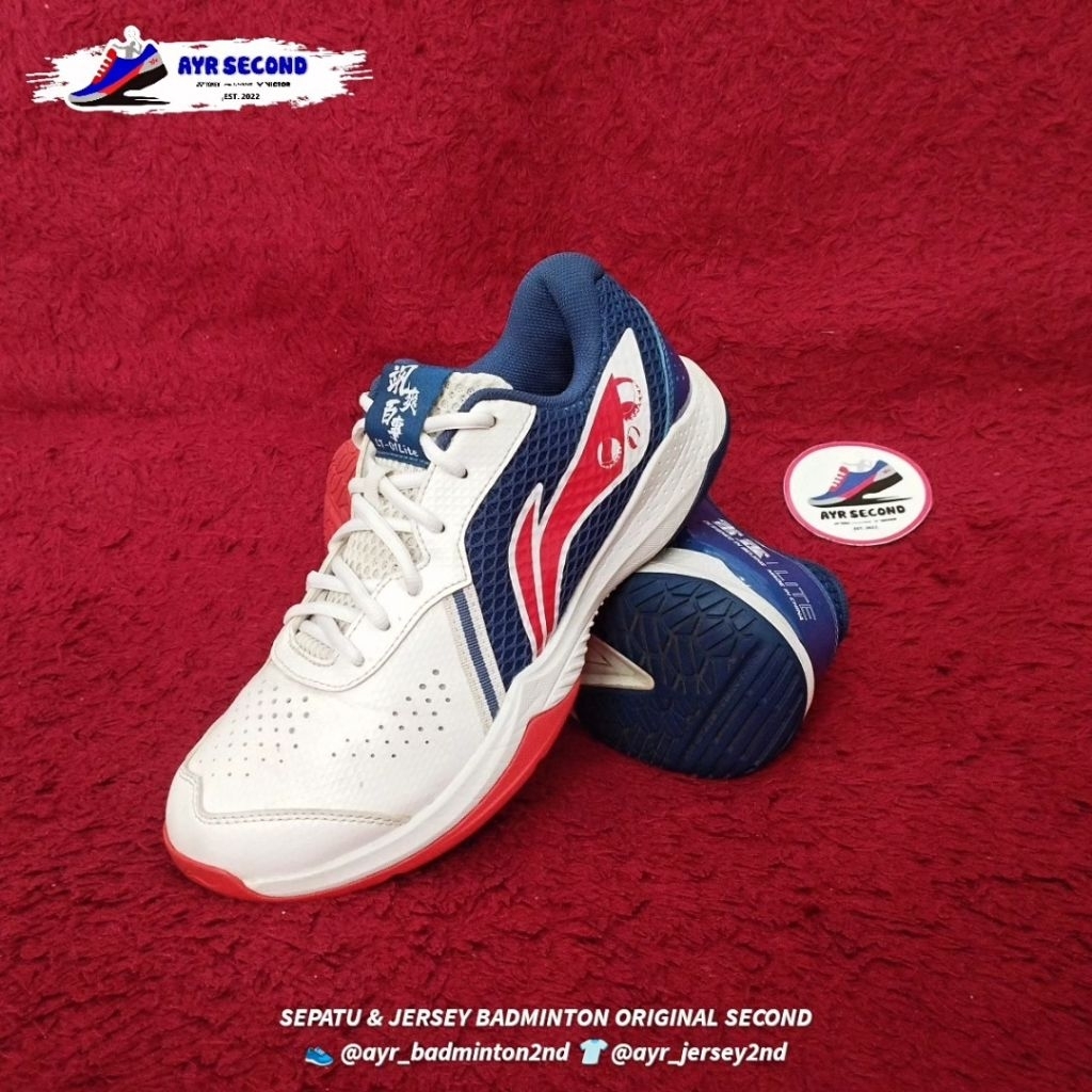Sepatu Badminton LINING LEI TING LITE PUTIH Original Second