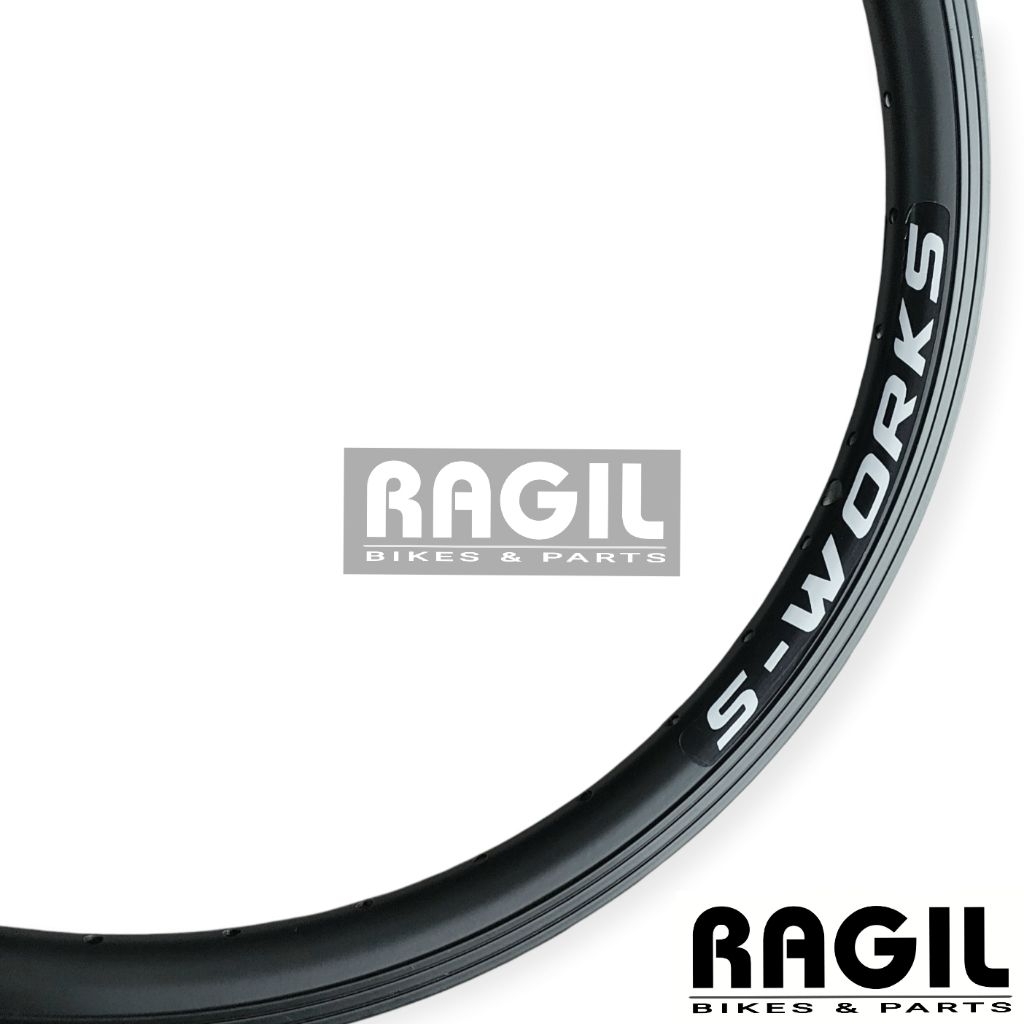 VELG SEPEDA 20 S-WORKS & SUMAX BY ATLANTIS LUBANG 36H HOLE 36 DOUBLE WALL ALLOY HITAM RIMS RIM BMX L