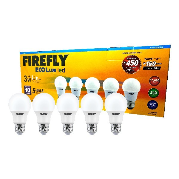 FIREFLY Lampu Bohlam E27 LED Bulb 3W / 5W / 7W Putih Terang - Paket isi 5