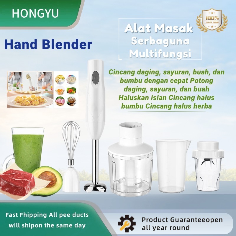 Hongyu Hand Blender 4 in 1 Serbaguna Blender Tangan Multifungsi Penghalus Pengocok Penggiling & Juic