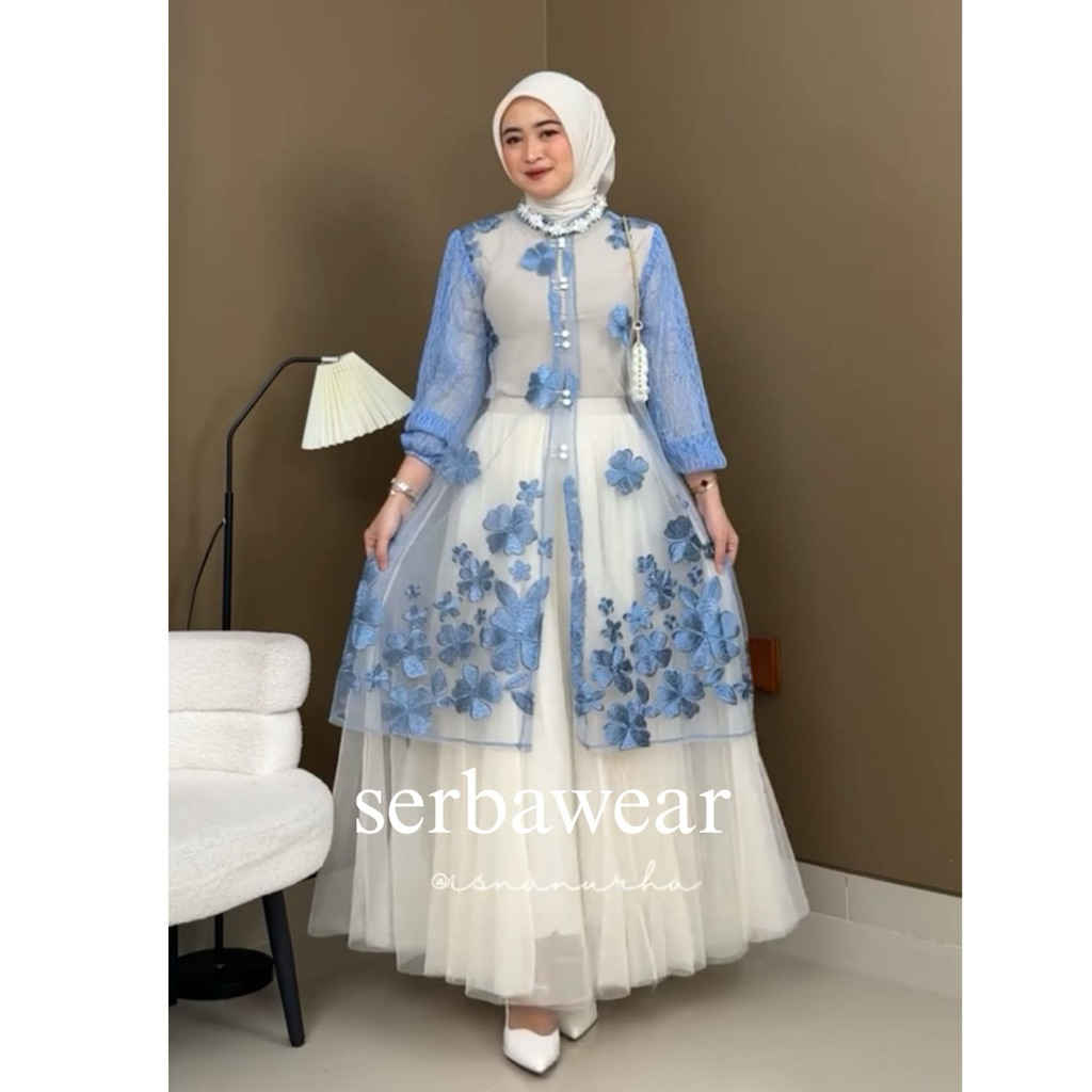 Haira Outer Tunik Brocade Bunga Atasan Wanita | Outer Tunik | Atasan Wanita | Lengan Panjang | Outer