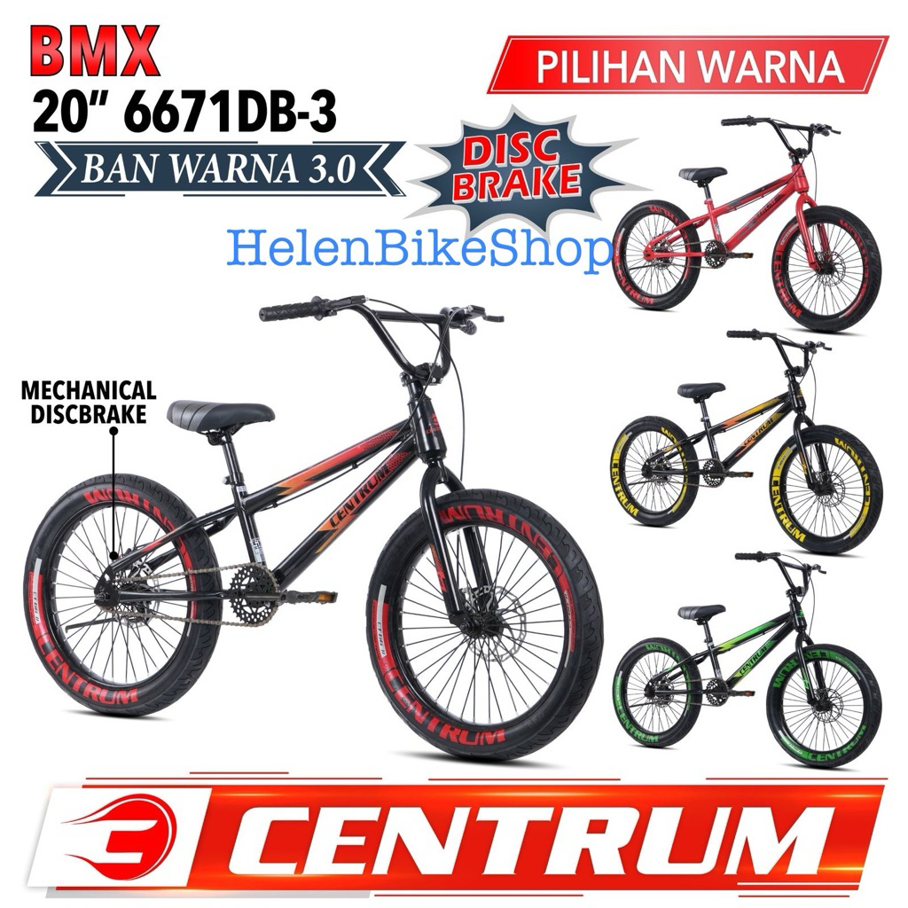 Sepeda bmx 20inch Centrum Ban 3.0 Cakram(Instant Kurir)