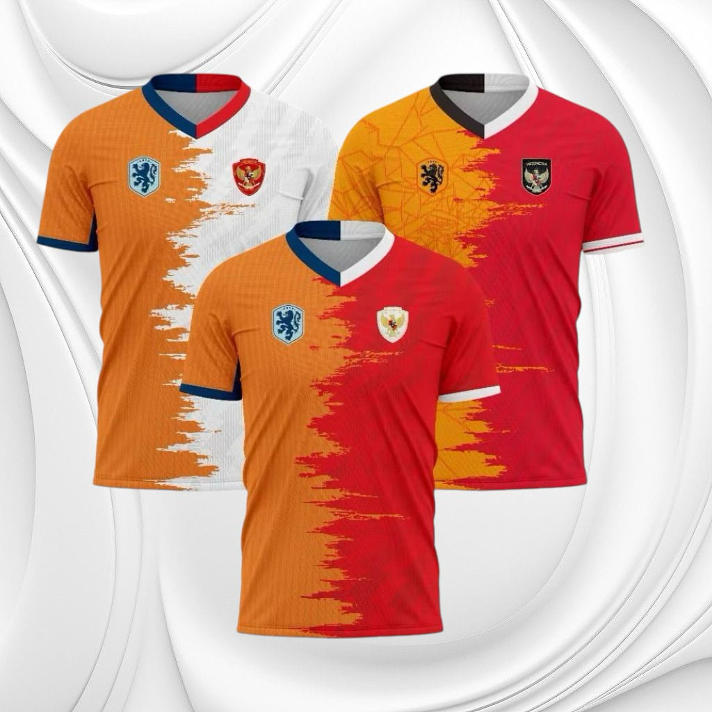 jersey bola timnas belanda X indonesia 2024
