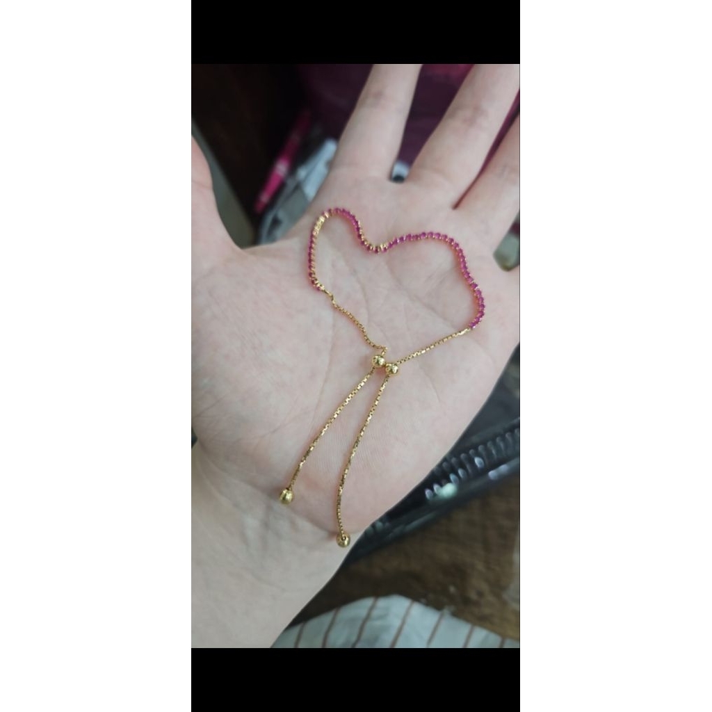 Gelang rantai tangan pentol nori lebar emas asli 18 cm 375 muda gold 18cm remaja