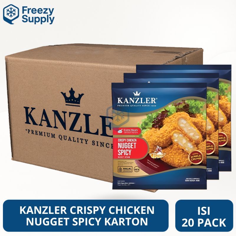 1 Ktn Kanzler Crispy Chicken Nugget Spicy 450gr - Nugget Pedas Isi 20 Pack