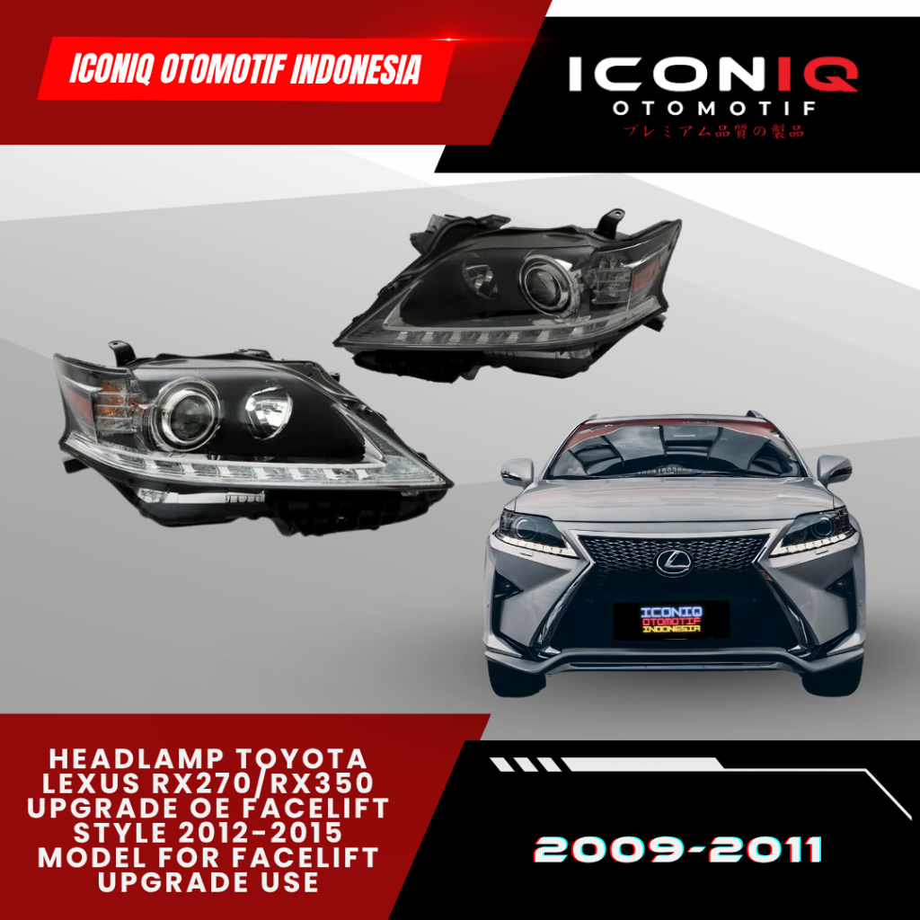 HEADLAMP TOYOTA LEXUS RX270/RX350 (2009-2011) UPGRADE OE FACELIFT STYLE 2012-2015 MODEL FOR FACELIFT