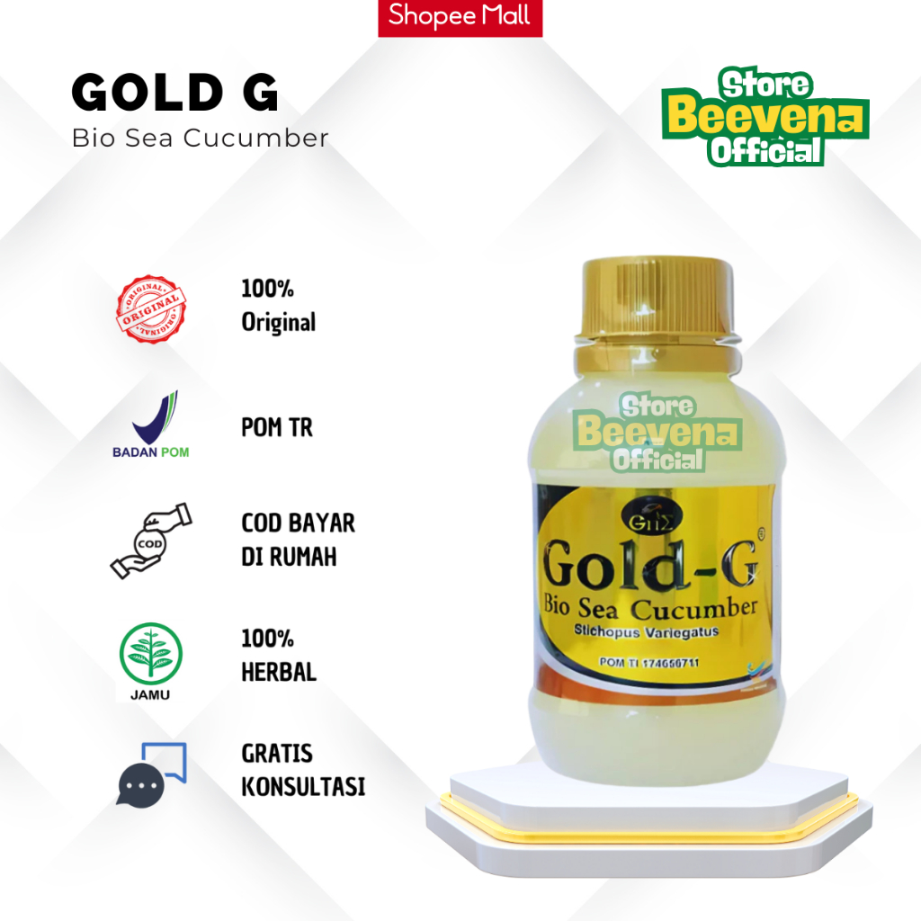 Gold G Bio Sea Cucumber Original Ekstrak Ikan Teripang Jelly Gamat Emas
