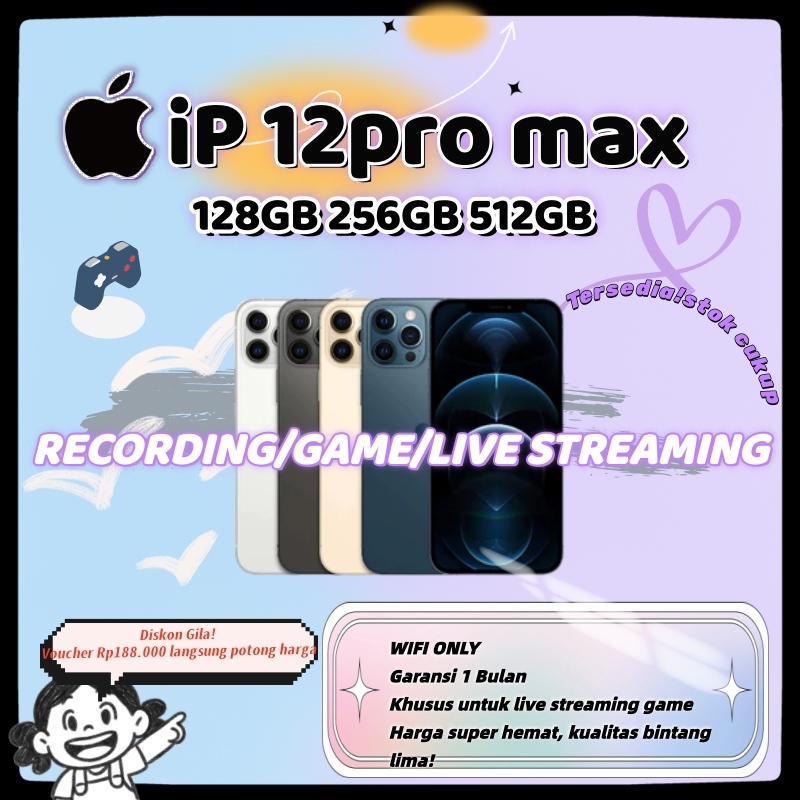 Apple iPhone 12 Pro max Indonesia Ready Stock, iP 12 Pro max 128/256/512GB, Second