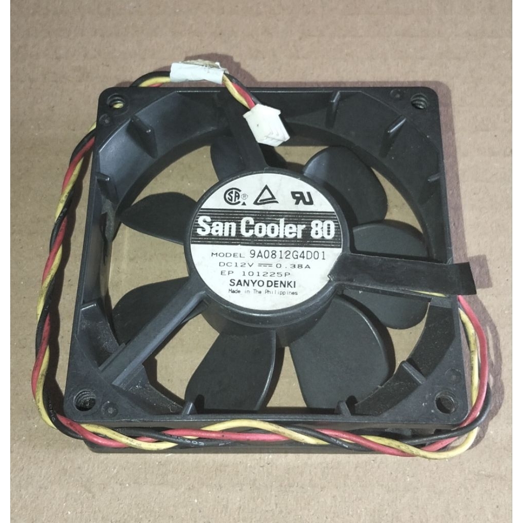 KIPAS FAN 3PIN 8X8 12V 0.38A T 2.5CM BEKAS