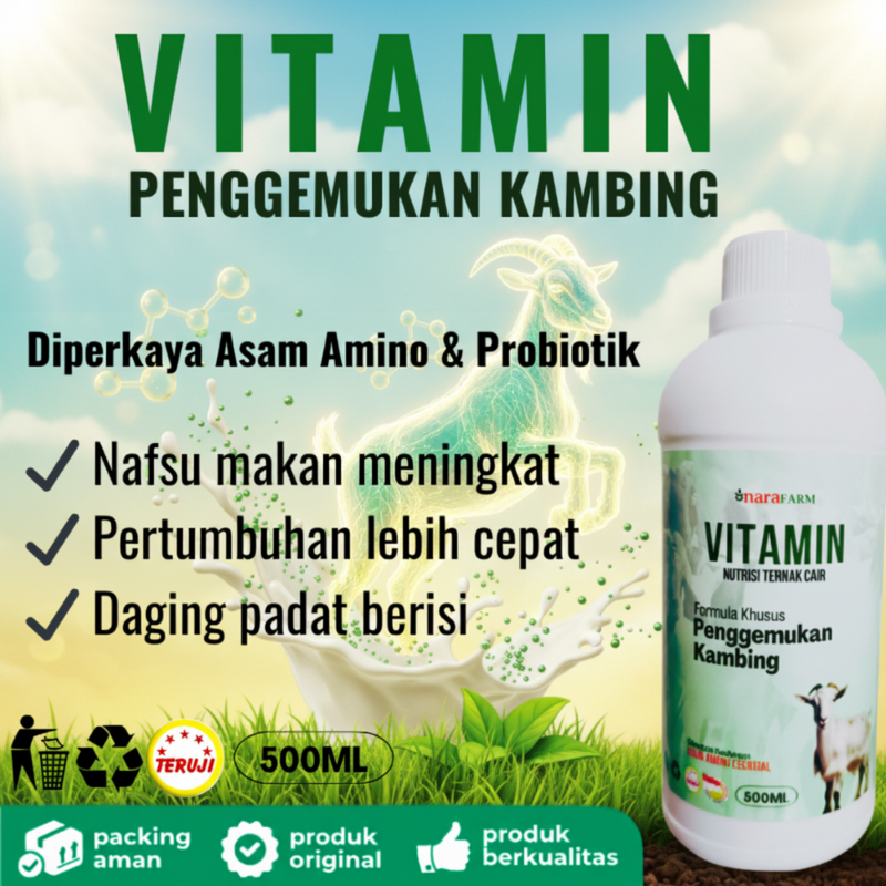 Vitamin Nutrisi penggemukan kambing,Obat Penggemukan kambing,Vitamin  cair ternak kambing