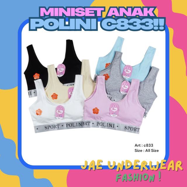 Miniset Bra Busa Anak Perempuan SD SMP SMA POLINI Art C833 Miniset Tali Besar dan Karet Bagian Bawah