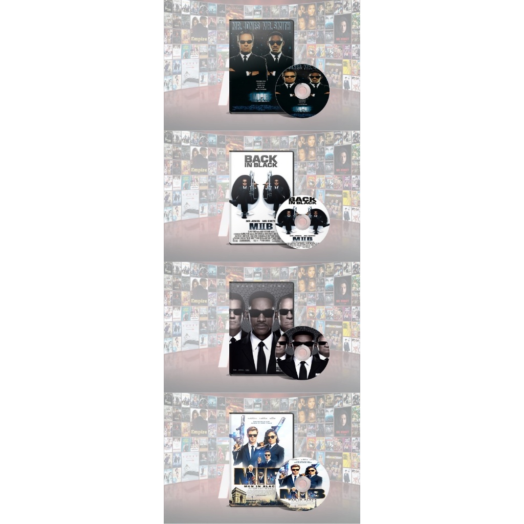 DVD Men In Black 1-3 (1997-2012) + DVD Men In Black International (2019)