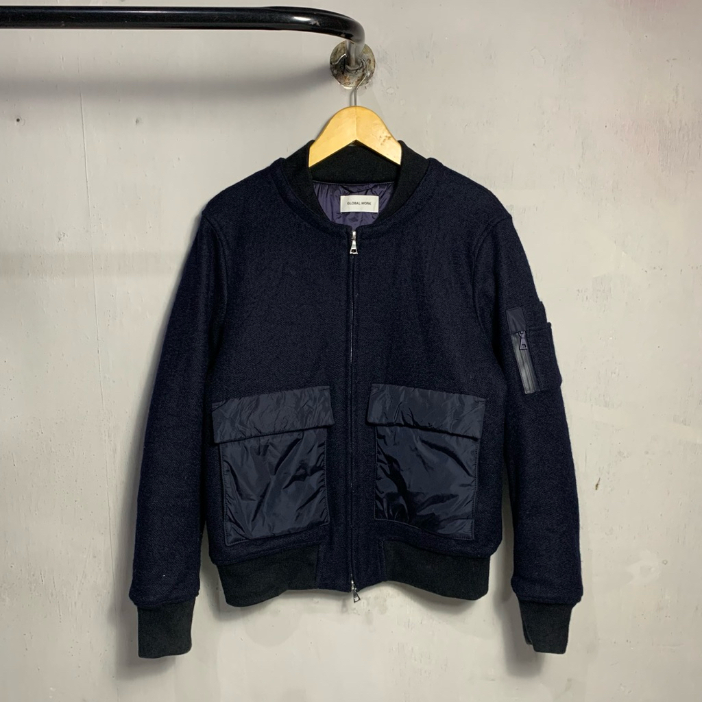 Jaket Bomber Wool Global Work