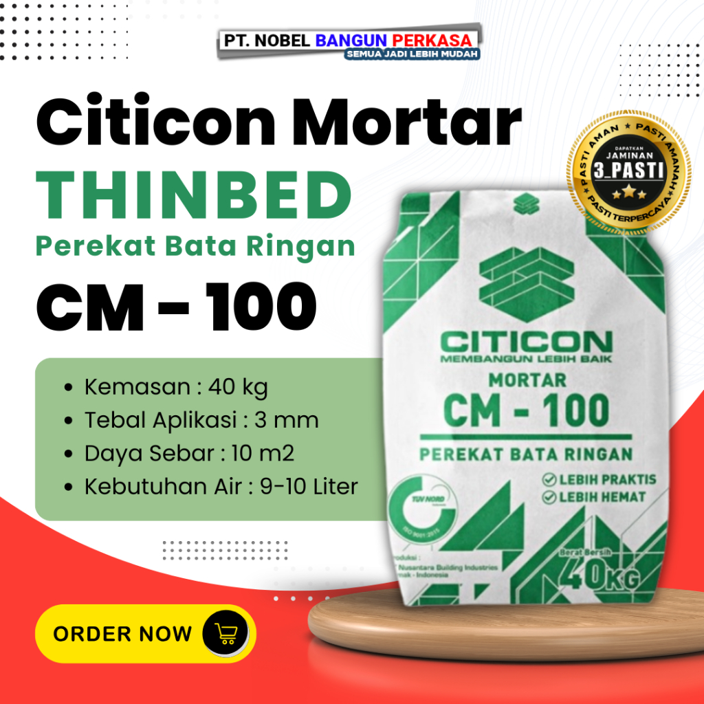 Semen Mortar Citicon Perekat Bata Ringan (Thinbed) 40kg "CM 100"