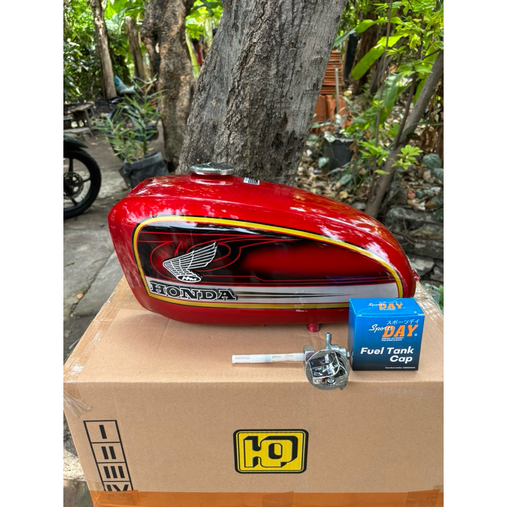 tangki honda cb100 cb125 set slebor set tutup tangki galvanis  tangki merah tangki press tangki pres