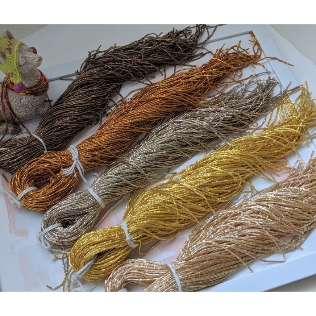 bullion wire. square wire. embroidery wire. kawat embroidery. bahan bros embroidery