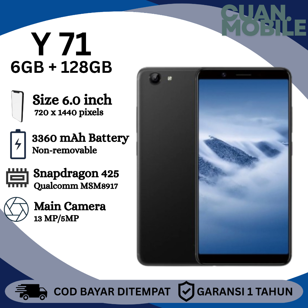 HP VIVO Y71 RAM 6/128GB 4G Android Smartphone GARANSI