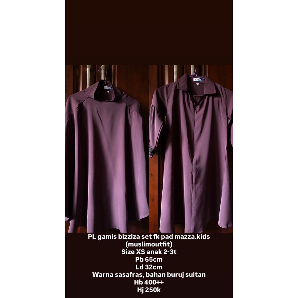 PL bizziza gamis set anak (muslimoutif)