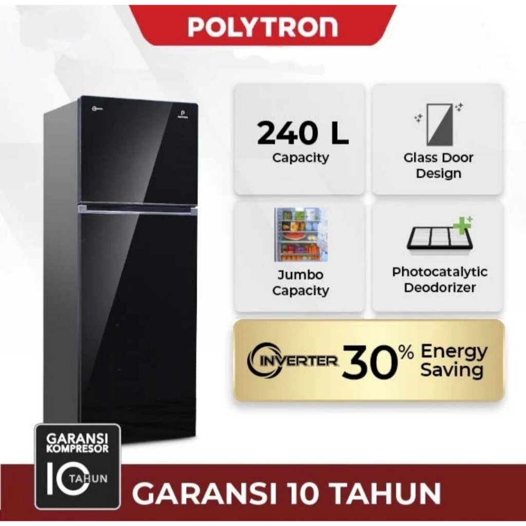Kulkas Polytron 2 Pintu Belleza Jumbo Series - (PRW23MN / PRW25MN / PRW29MN)