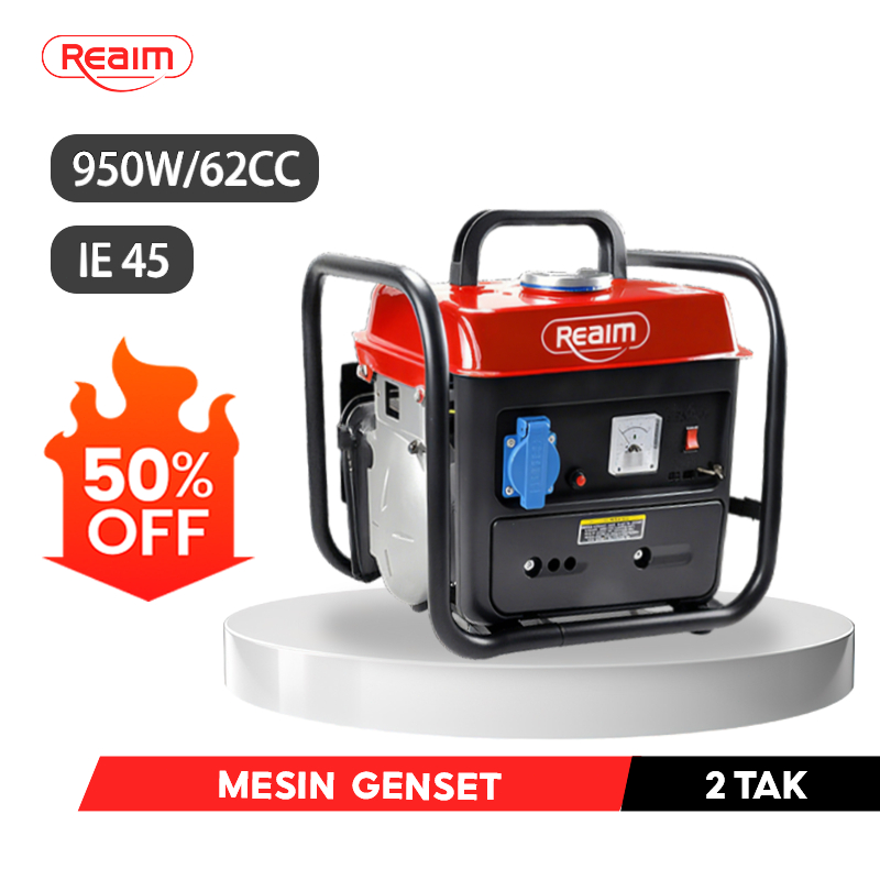 REAIM Genset 2TAK 650W Genset mini portable untuk Rumah Tangga Outdoor Bensin