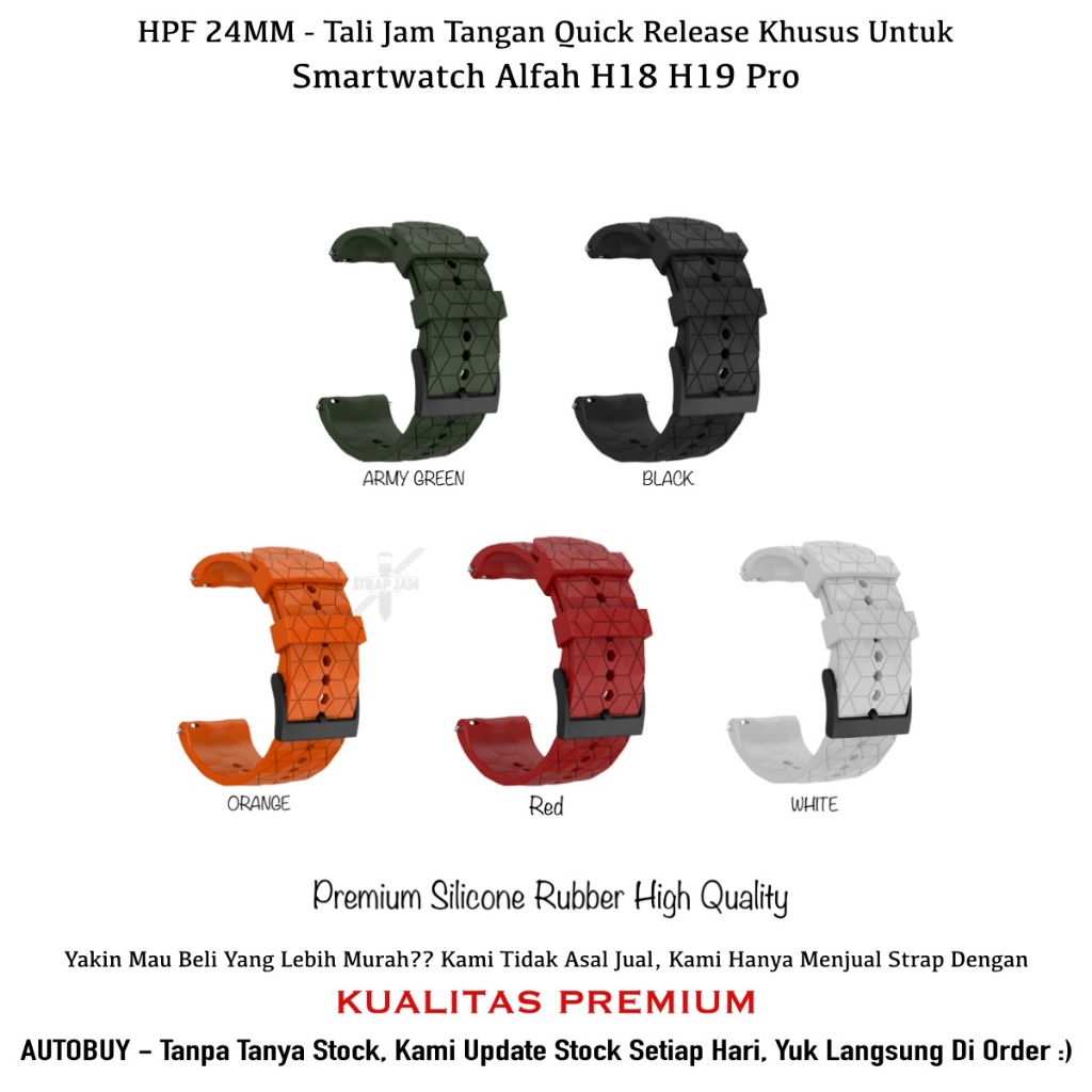 HPF Tali Jam Watch Strap Smartwatch Alfah H18 H19 Pro