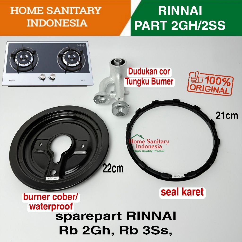 HSI | sparepart RINNAI Rb 2gh, Rb 3ss cor dudukan tungku alas burner / waterproff tray kompor gas ta