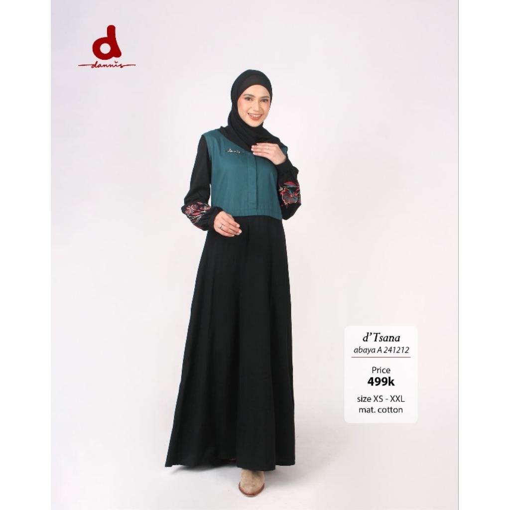 Abaya Dannis Dewasa Hitam - Emerald Uk L