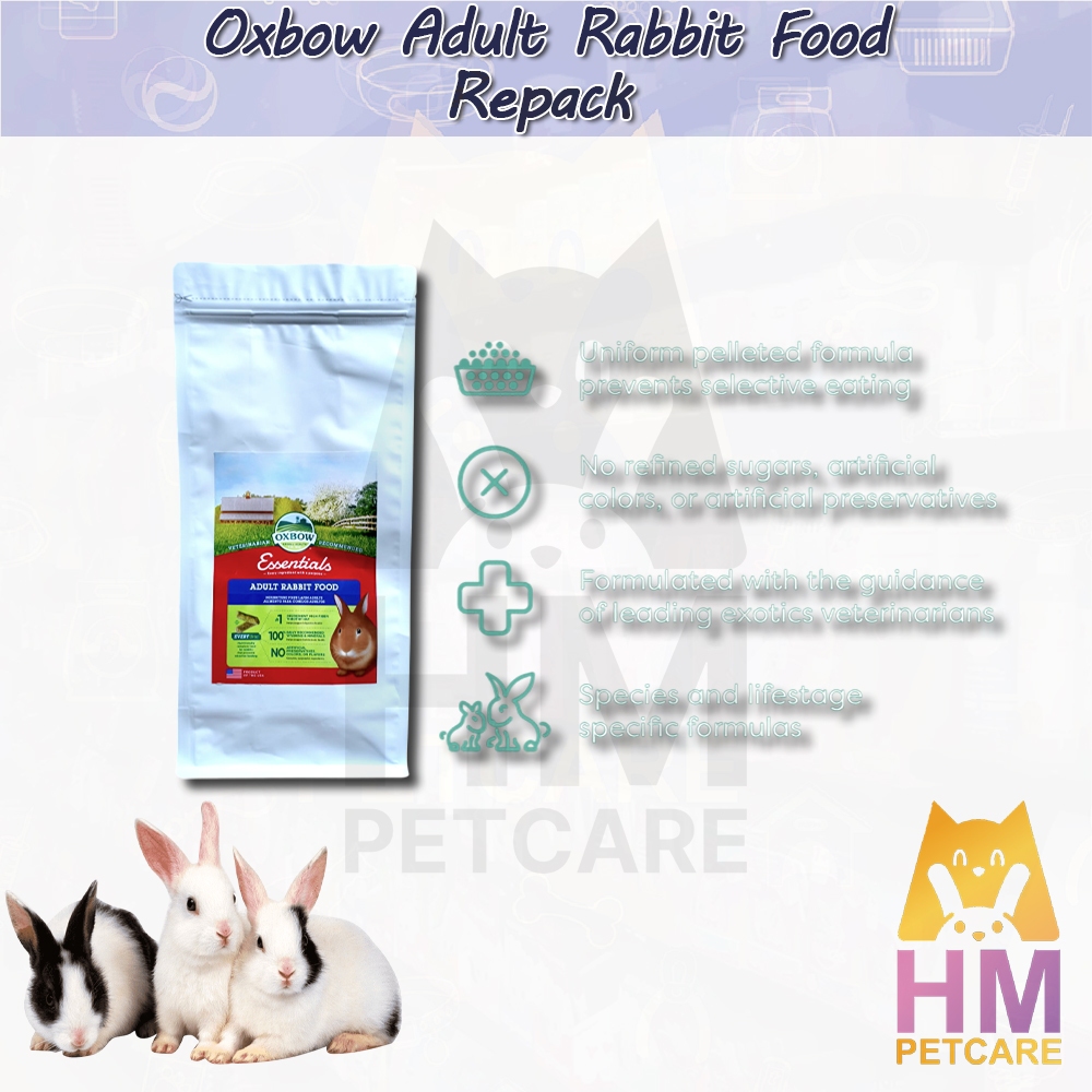 Oxbow Essentials Adult Rabbit Food Repack | Makanan Kelinci Dewasa Oxbow Rabbit | Pelet Kelinci