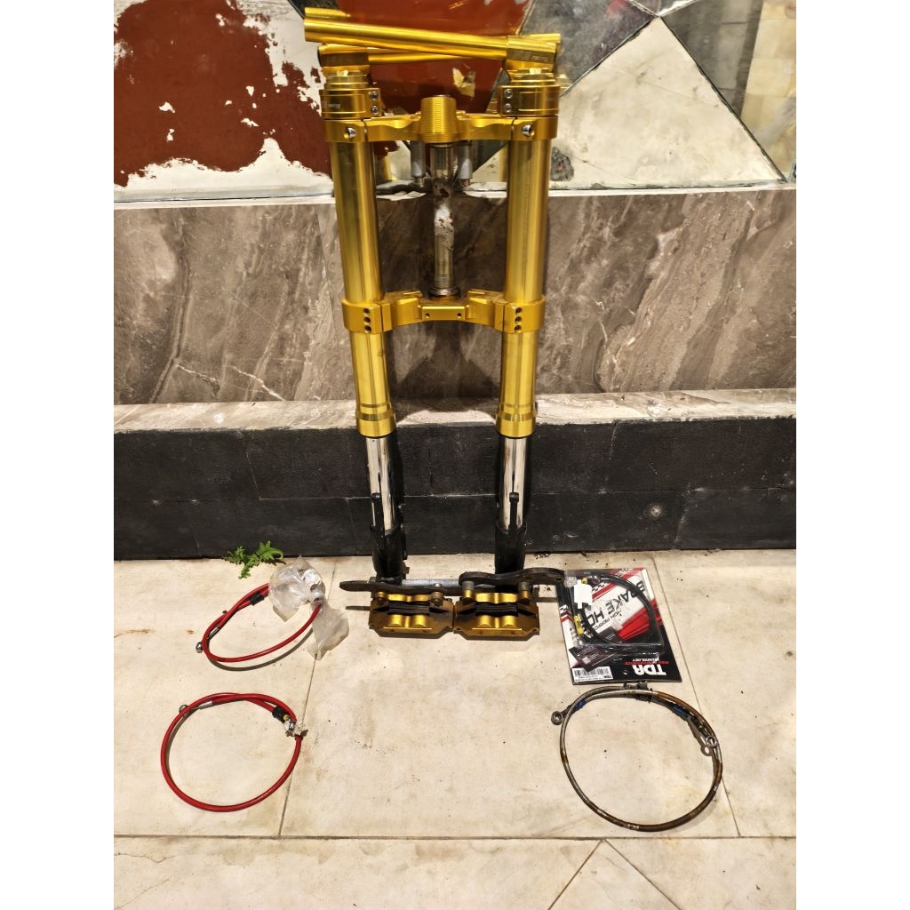 up set down usd shock depan set kaliper ktc monoblok kanan kiri 4p piston pnp ninja 250fi old z250fi