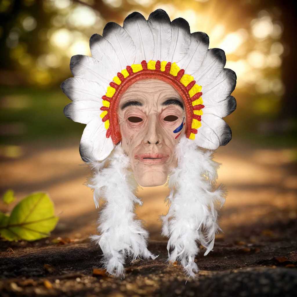 Topeng Cosplay Indian Dayak Aksesoris Pesta Halloween