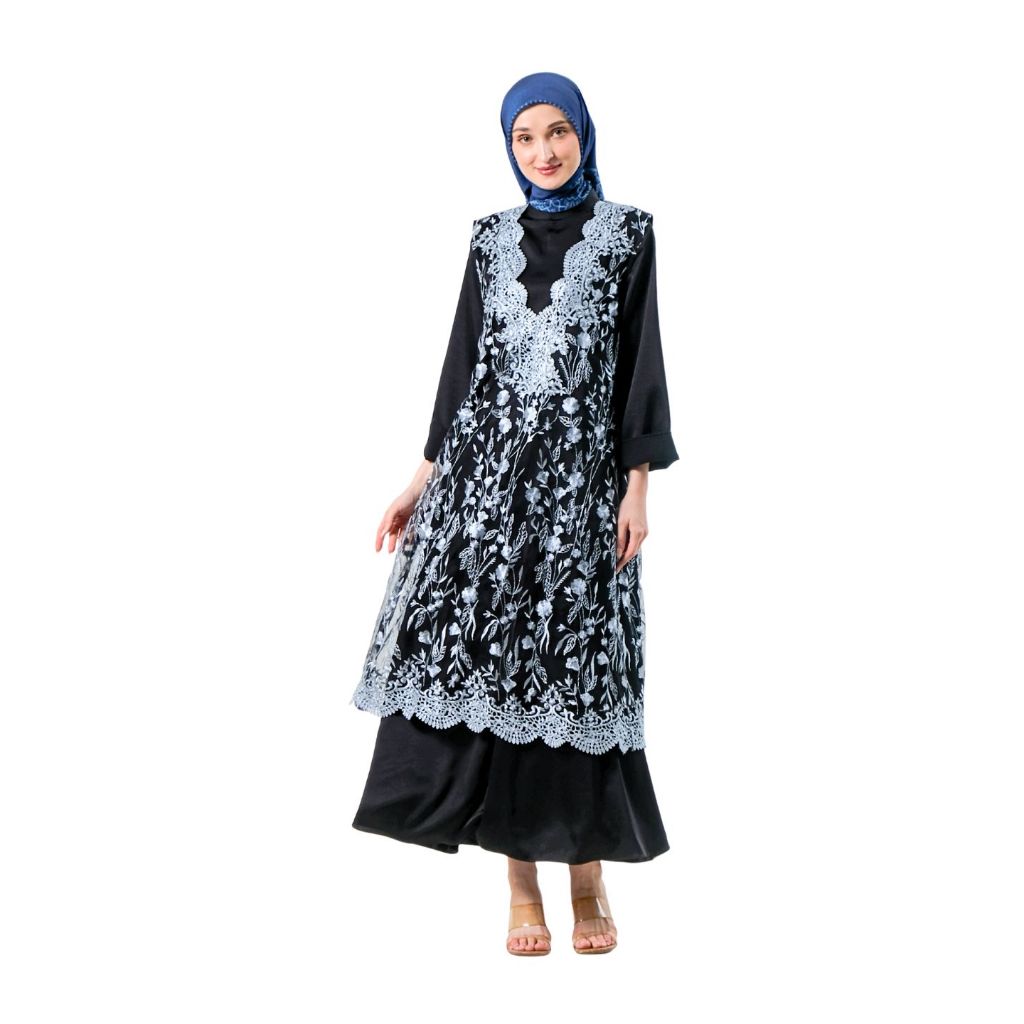 Meeta Fauzan | Alina Dress Blue | Gaun wanita
