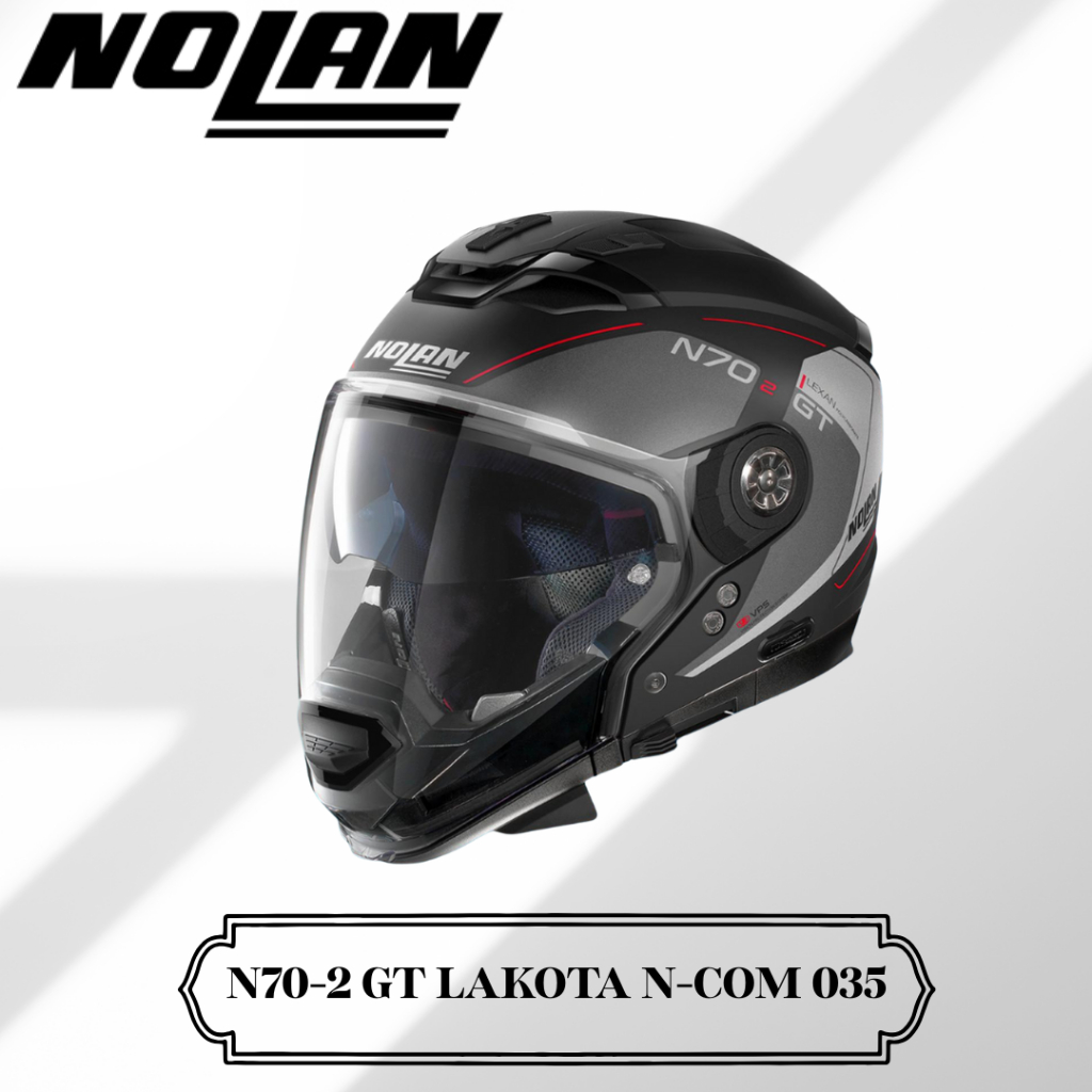 Nolan N70-2 Gt 035 Lakota N-Com Flat Black Helm Motor Cross Over Sni