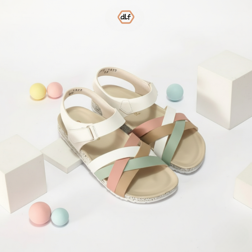 Sandal d'Lafeet  wanita KIRANA white Sendal Perempuan