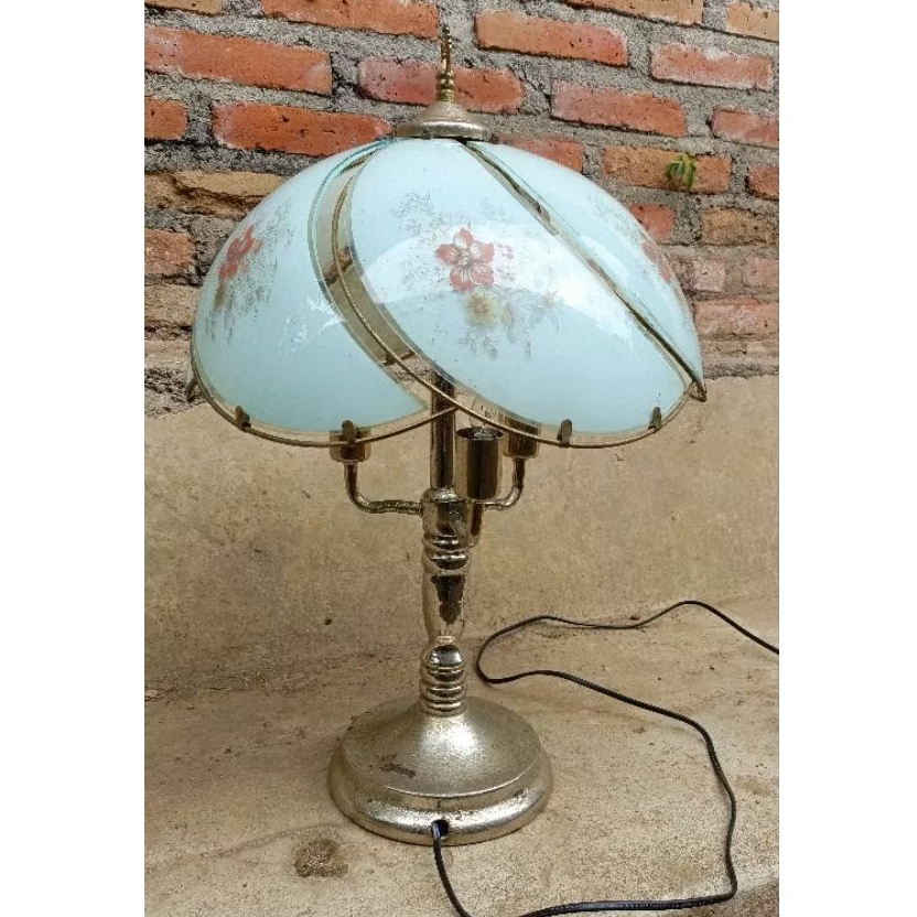 lampu kaca duduk antik vintage jadul