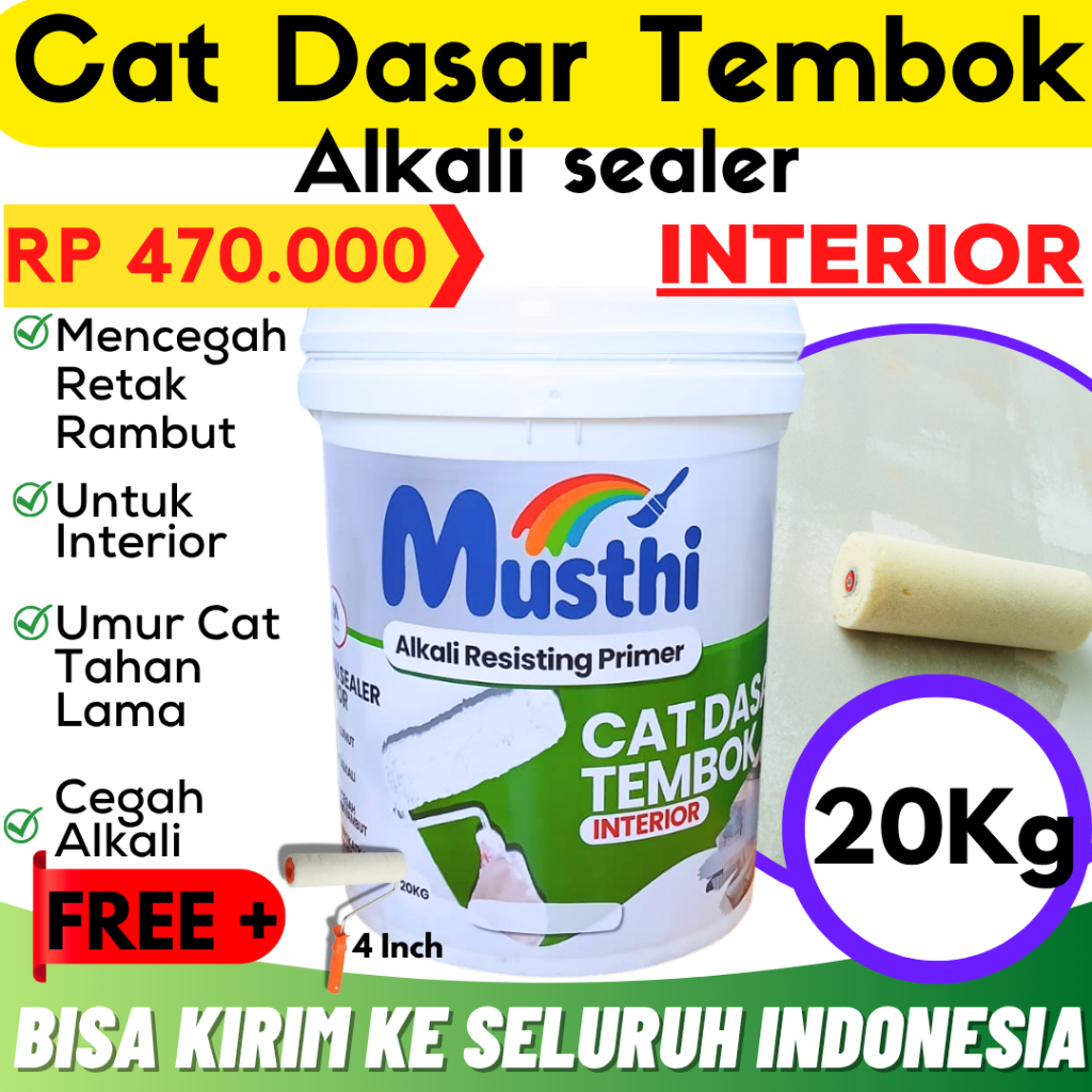 Cat Dasar Tembok Alkali Sealer Interior Musthi Paint isi 20 Kg