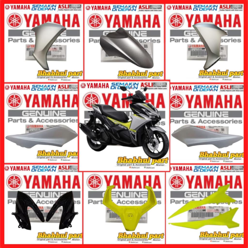 COVER FULL SET BODY HALUS AEROX ALPHA 155 SILVER ORIGINAL YAMAHA BWP