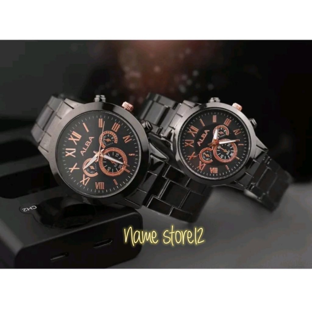 JAM TANGAN WANITA ALBA JAM TANGAN RANTE WARNA HITAM  HARGA MURAH BANGET
