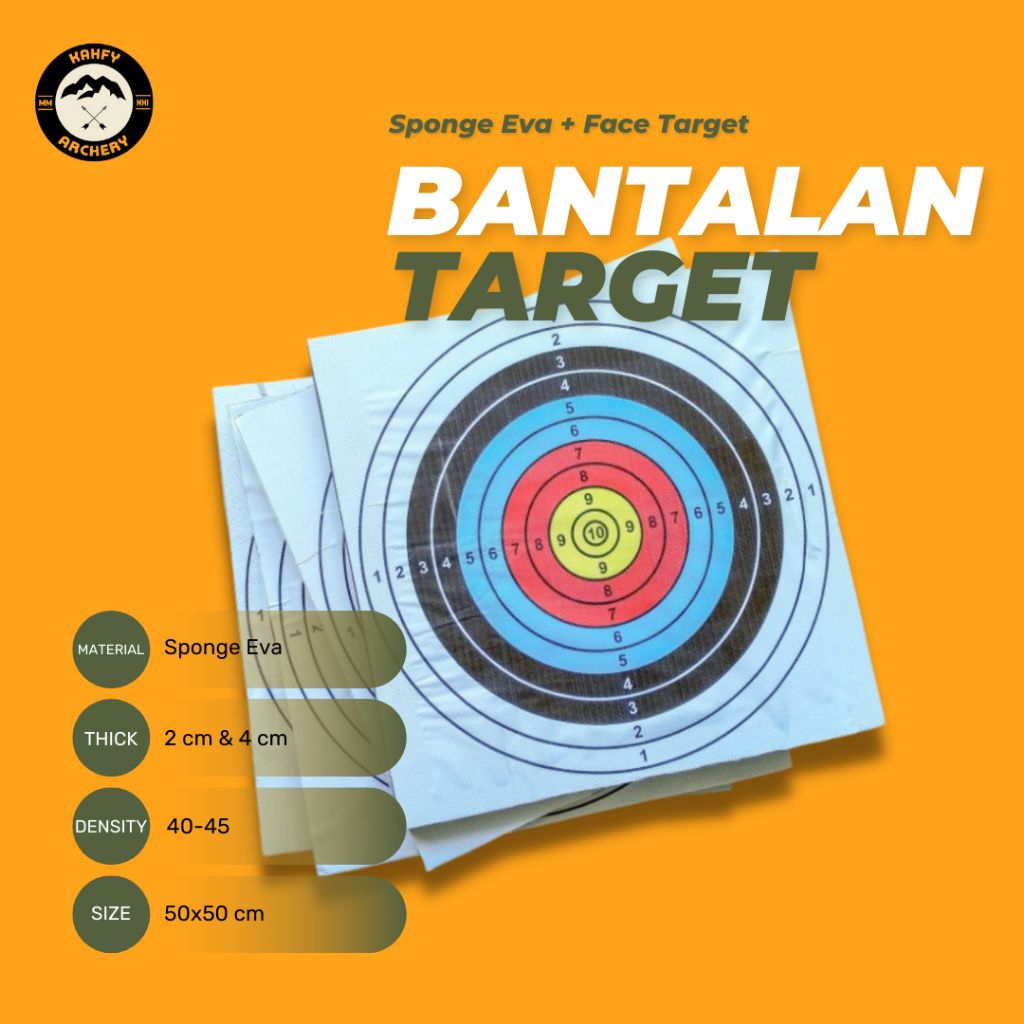 Spons Eva + Face Target 2 cm & 4 cm/Bantalan Target Panahan/Archery