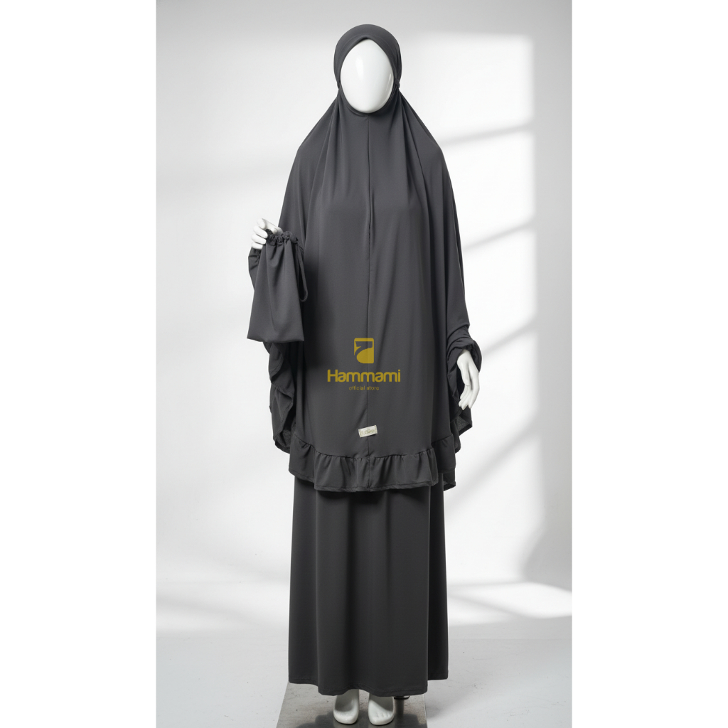 HAMMAMI - Mukena Serut Jumbo Free Kantong Bahan Jersey Zoya