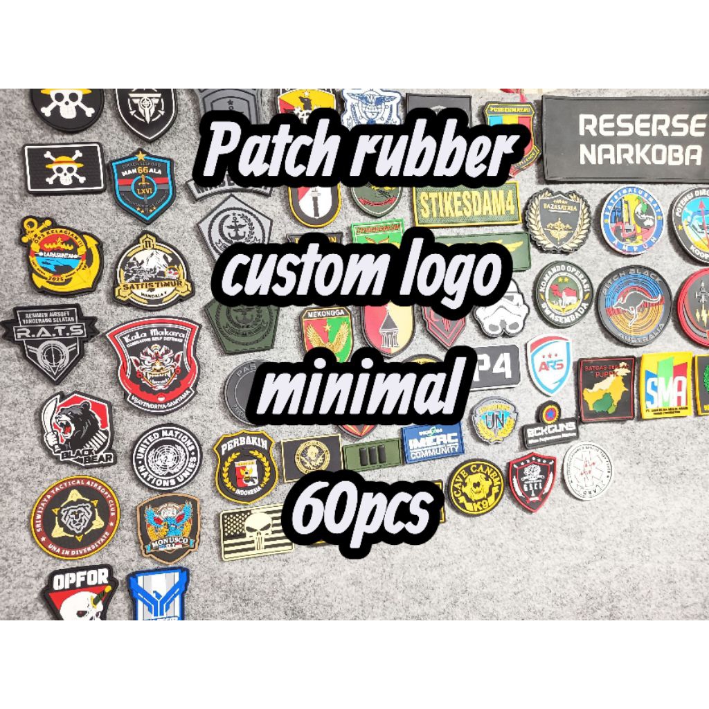 patch rubber custom logo minimal 60pcs