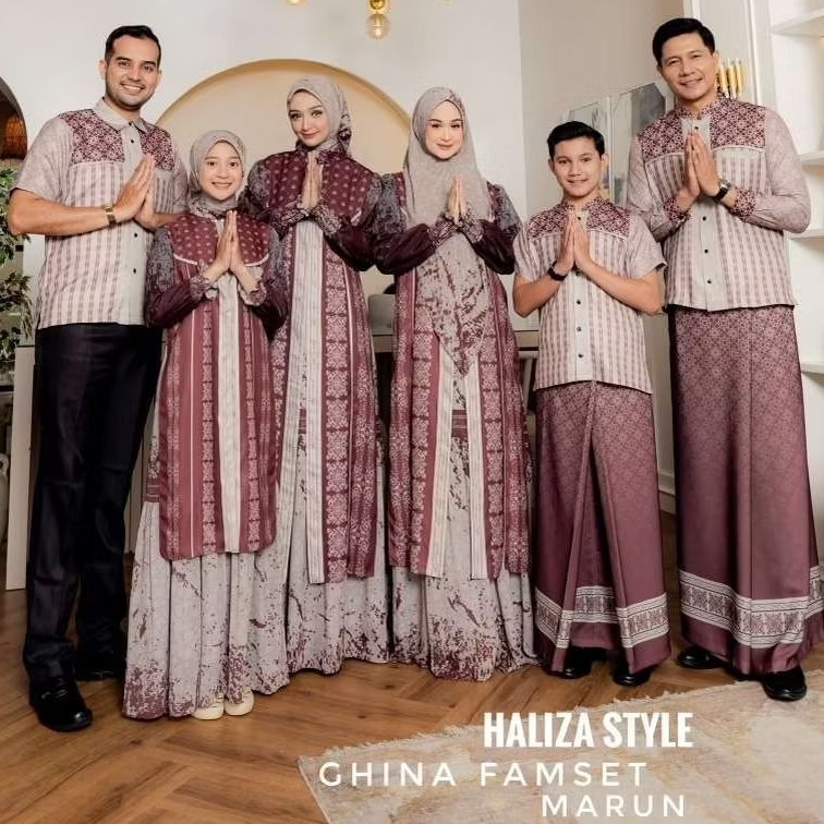 PROMO NOVEMBER ‼️Gamis Abaya Haliza Ghina Maroon by Haliza Syar'i Haliza Style Gamis lebaran Gamis I
