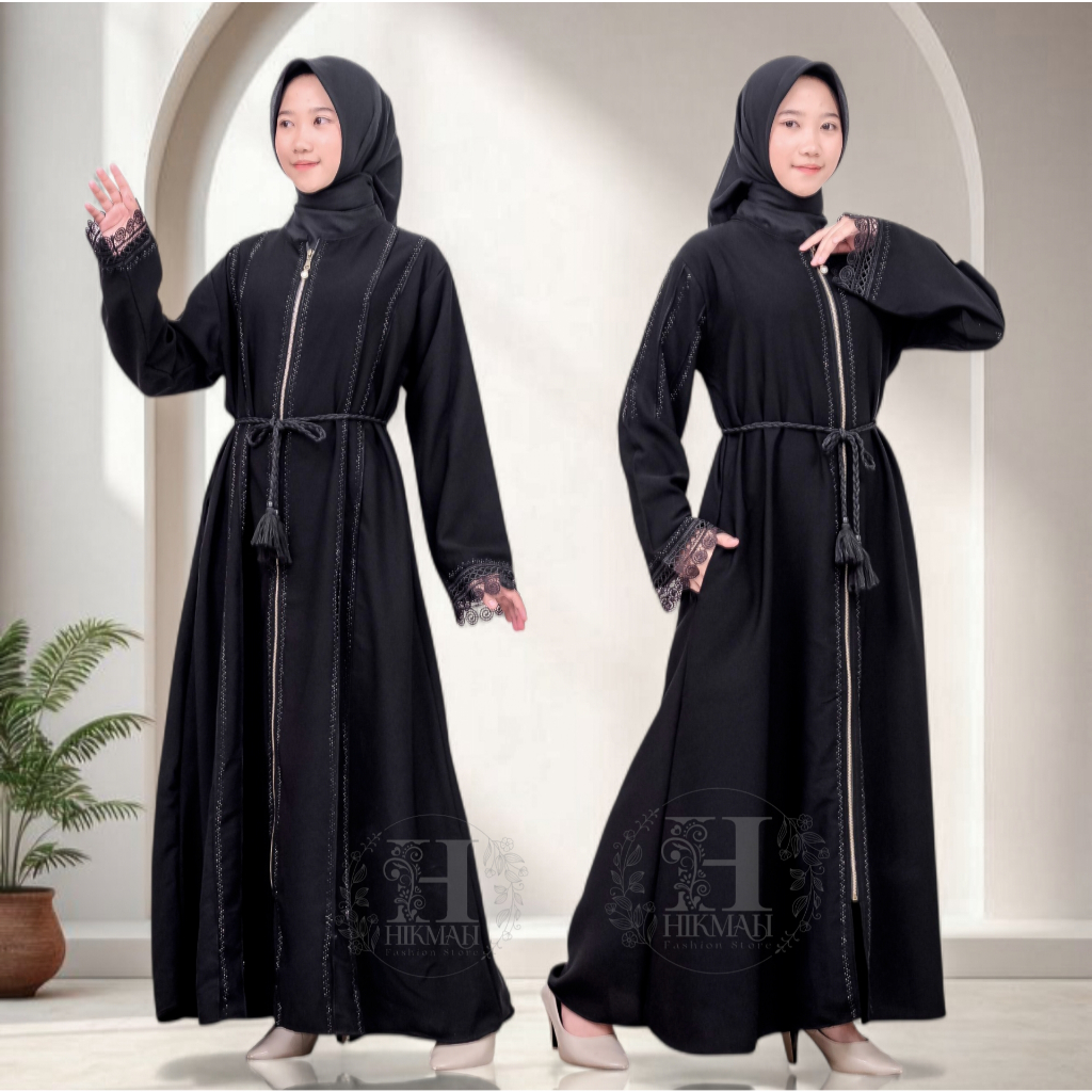 Abaya Gamis Remaja 15–20 Tahun Modern Premium Elegan Adem Set Hijab Pashmina Muslimah