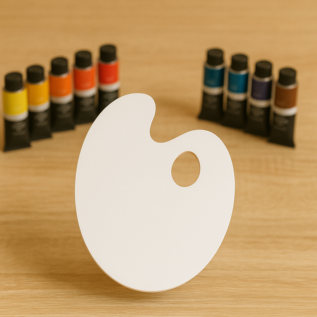 Palet Oval Kayu Mika Size M/Sedang Untuk Melukis