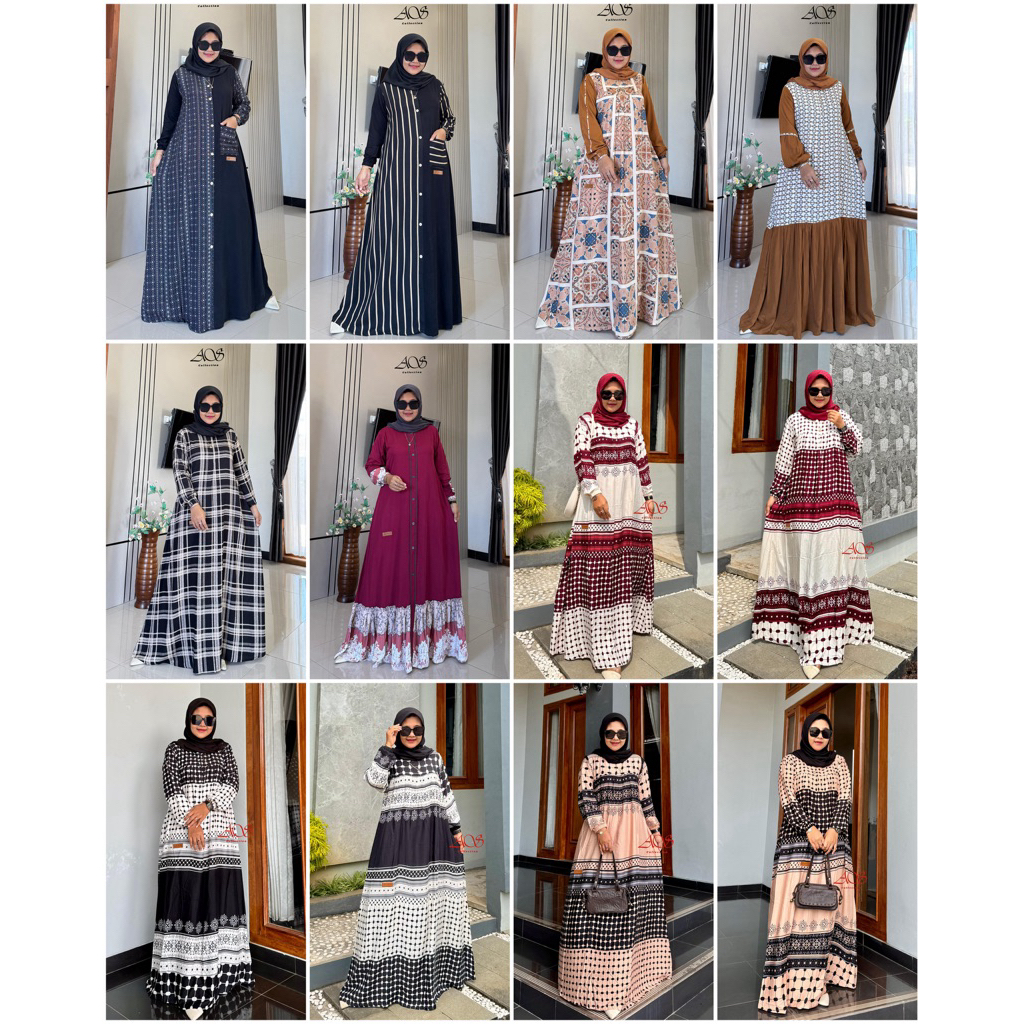 Dress/Gamis motif Azwa daily katalog baru ORI - AZWA COLLECTION X SAULIN STORE